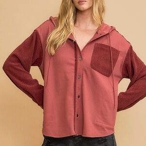 UMGEE #9 - NWT Shacket/ Button Up Short in Red Clay (bin B1)
